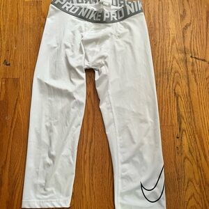 Nike White and Gray Dri-FIT Leggings mens xl running